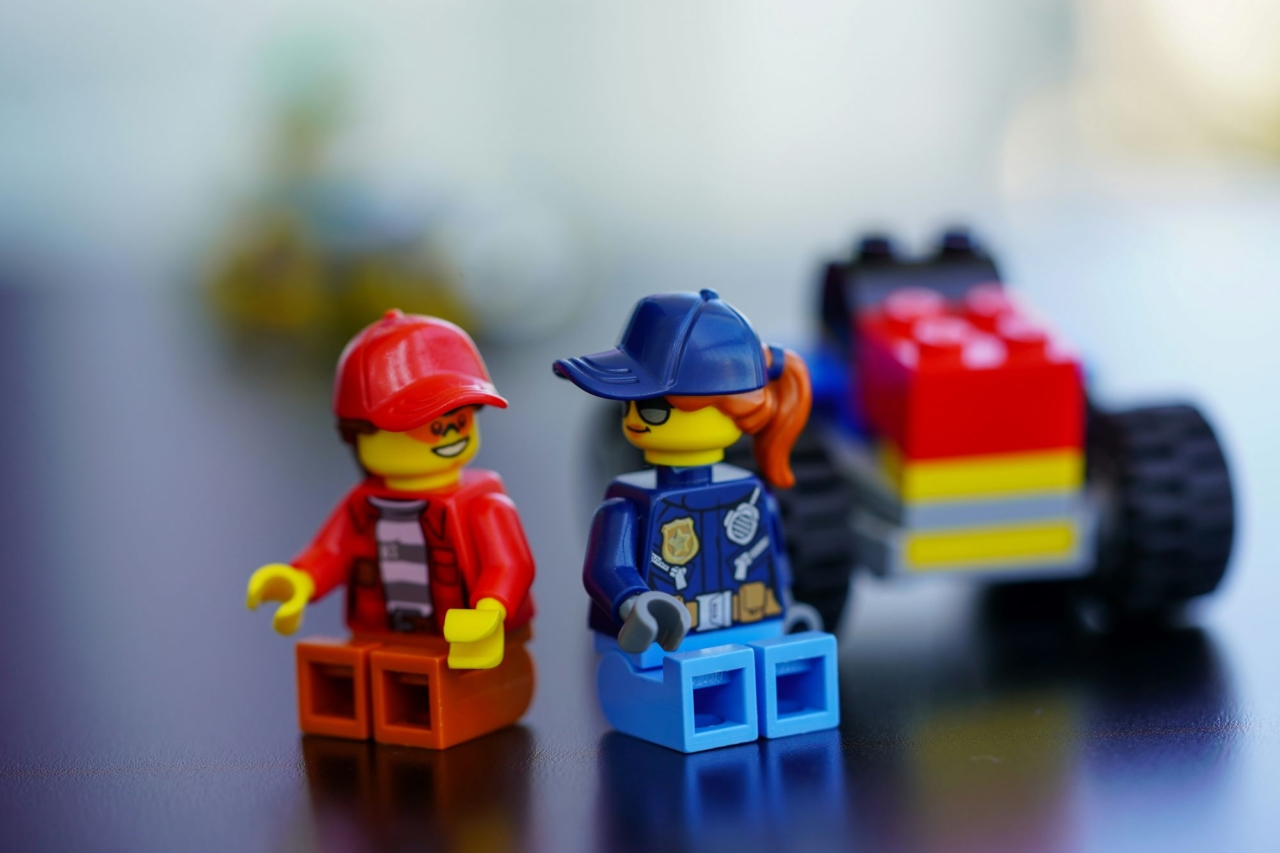 Lego fire and police personnel