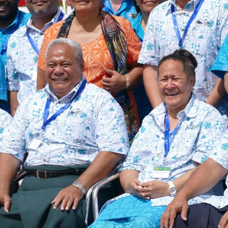 Group of Pacifica Island people sitting for photo